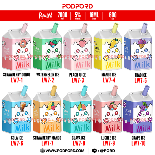 LAVIEMILK7000PUFF พอตใช้แล้วทิ้ง
